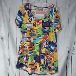 LuLaRoe Disney Kermit The Frog Tunic Women's Top